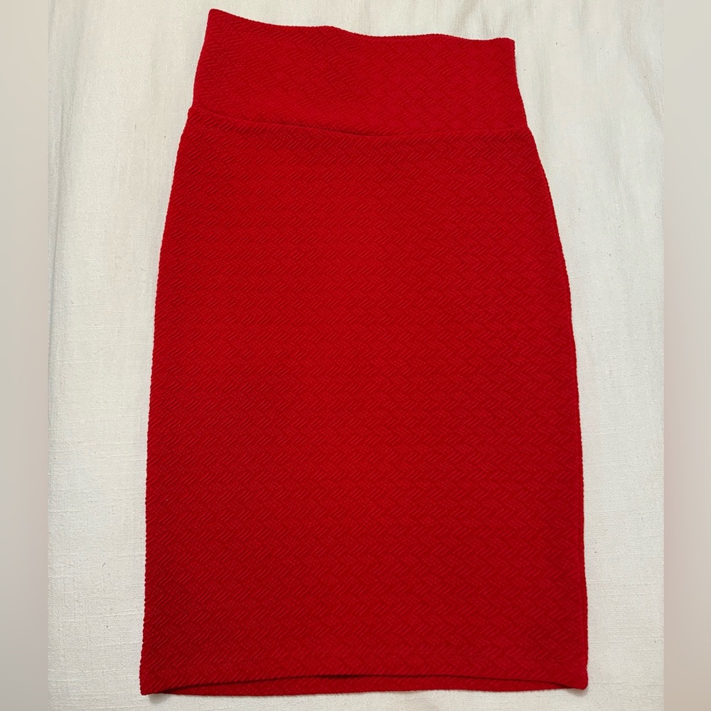 LuLaRoe | Red Textured Cassie Skirt | XS